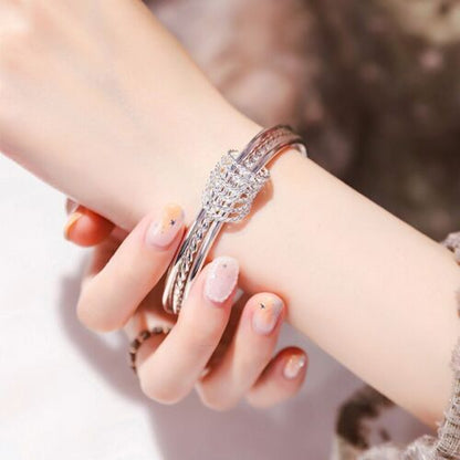 925 Sterling Silver Bracelet three-coil Style Women's Jewelry