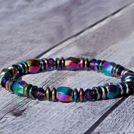 Hematite Beads Balance Healing Reiki Protection Strength Stretch Anklet Bracelet
