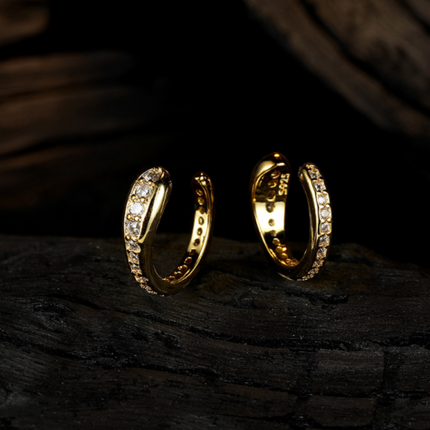 925 Silver Gold Plated Ear Cuff Earrings No Piercing Clip On Ear Clips Pair